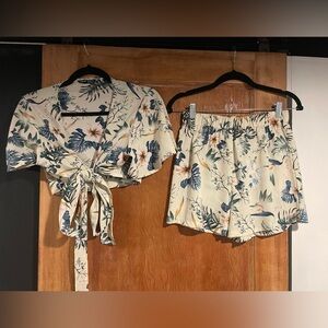Hawaiian Shorts & Crop Top Set